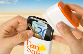 Bronceador anti-robo para la playa