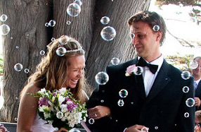 Una boda especial con pompas de jabón