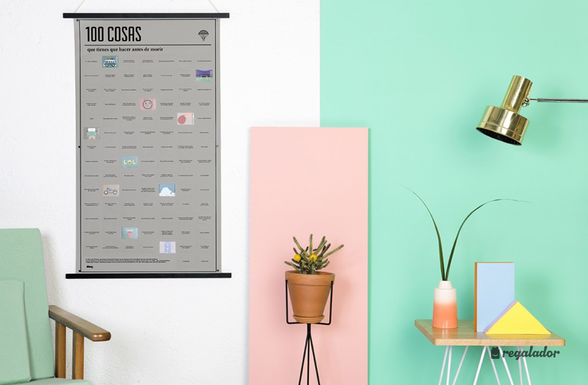 Póster con 100 cosas que hacer antes de morir Regalador