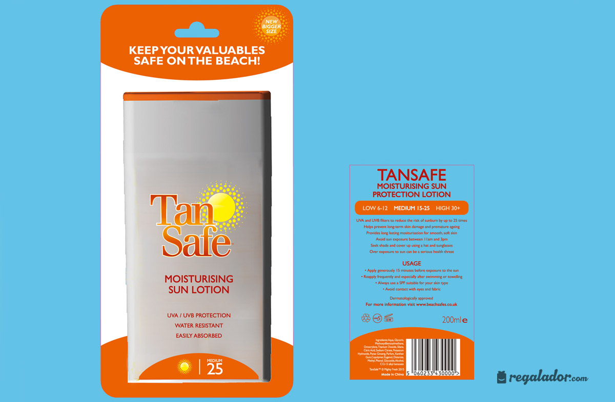 Bronceador anti-robo para la playa