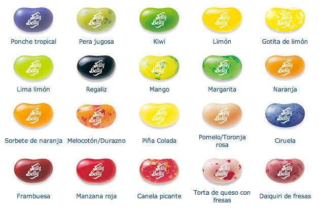 sabores de jelly beans en espanol