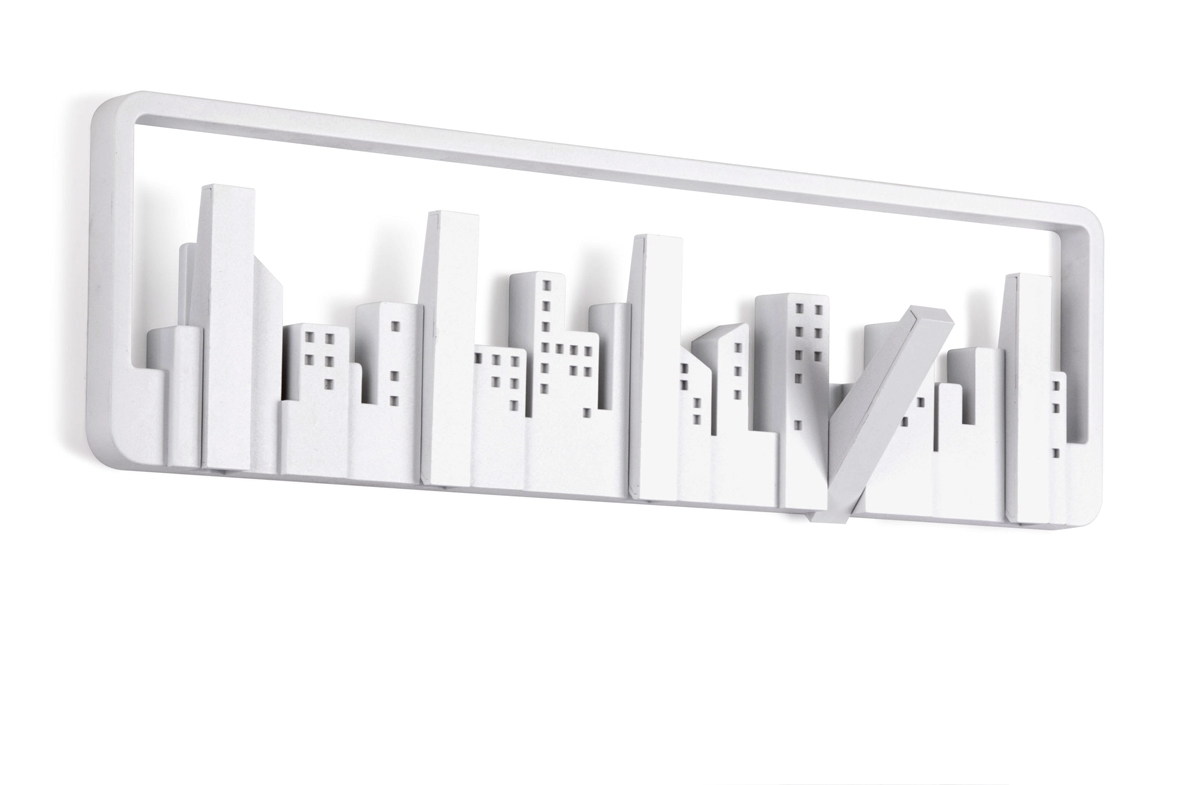 Perchero con diseño de skyline newyorkino