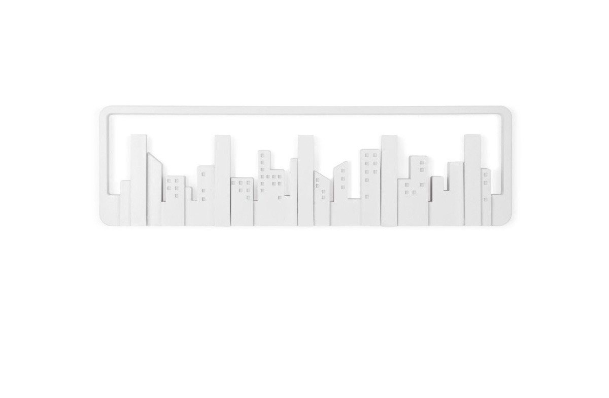 Perchero con diseño de skyline newyorkino