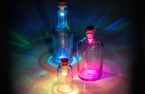Corcho con luz para convertir las botellas en lámparas