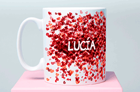 Taza personalizable con confetti