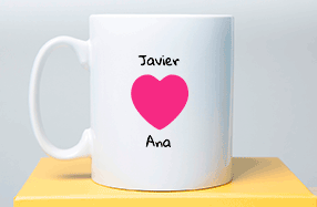 Taza personalizable con corazón