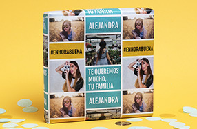 Papel de regalo personalizado modelo texto y fotos