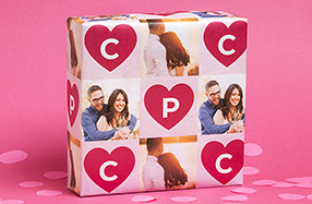 Papel de regalo personalizado modelo romántico