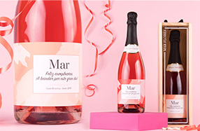 Vino espumoso rosé personalizable