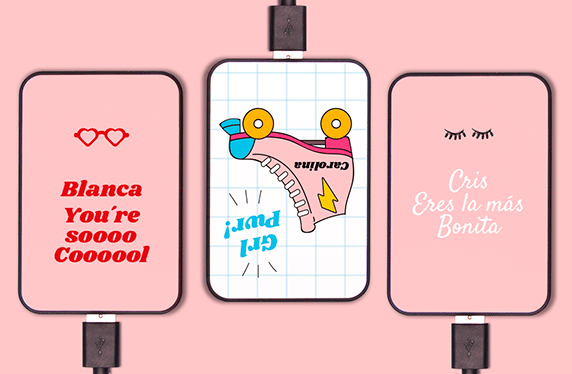 Batería portátil personalizada para chicas