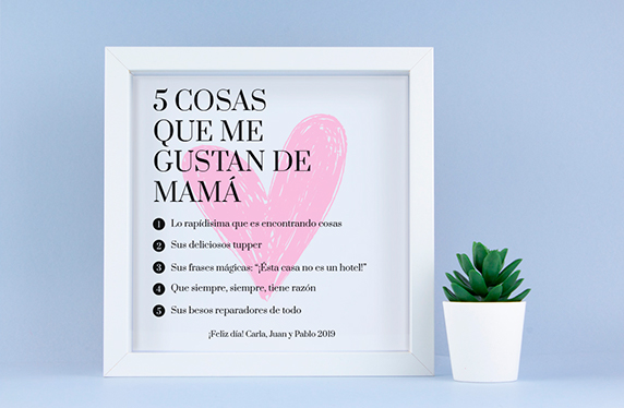 Lámina personalizable "5 cosas que me gustan de..."