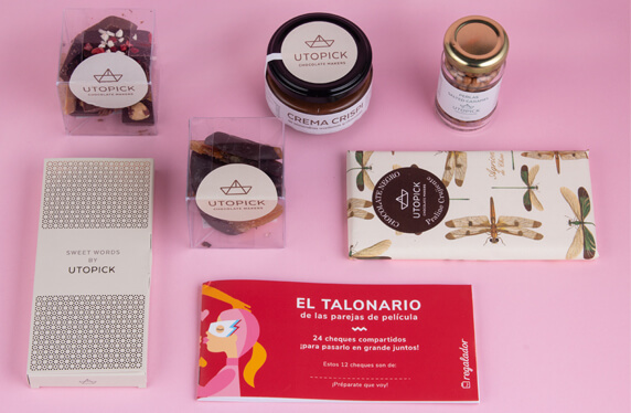Packs de chocolate gourmet con talonario