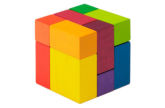 Juego de cubos de madera artísticos