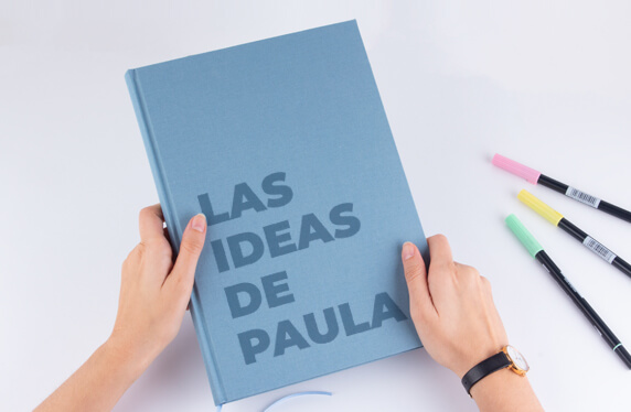 Libro de notas personalizable con cubierta de lino, A4