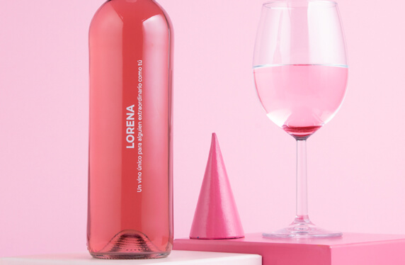 Vino rosa personalizado