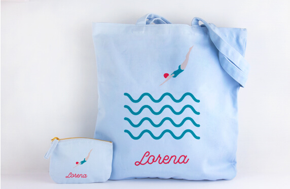 Bolso y monedero marinero, personalizado