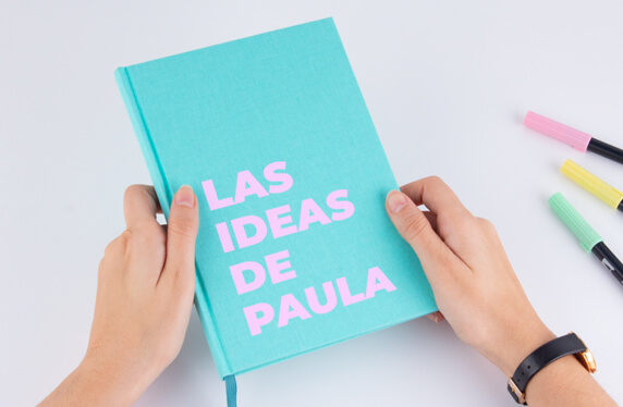 Libreta de notas A5, personalizable, cubierta de lino