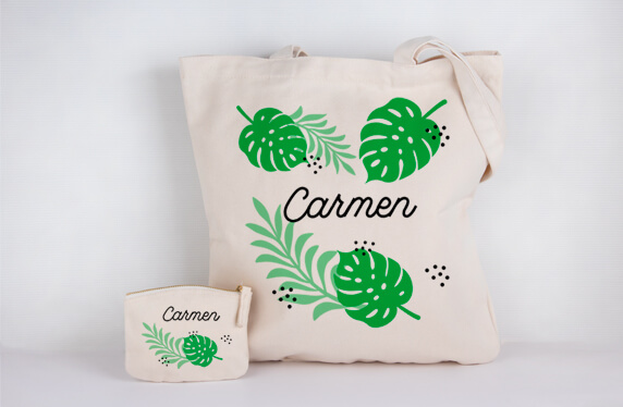Bolso y monedero tropical, personalizado