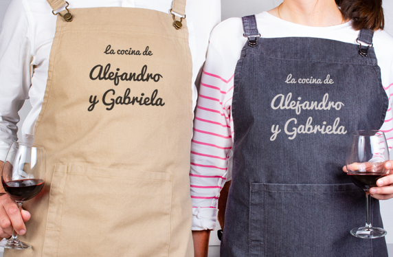 Delantales personalizados para parejas cocinillas