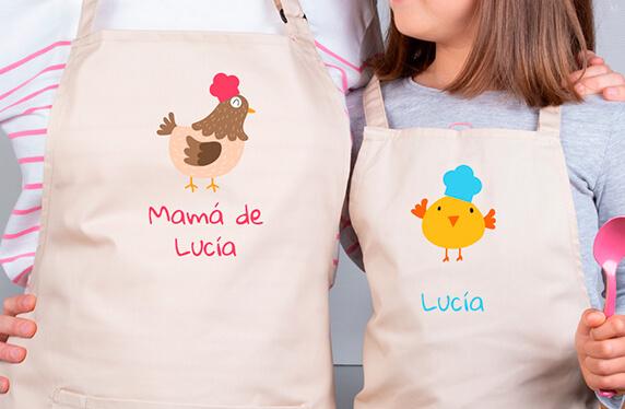 Los delantales personalizados para chef y mini-chef
