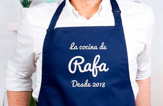 Delantal personalizado de algodón. Modelo Cocinillas