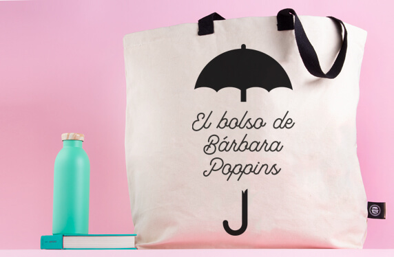 Maxibolso personalizado con el paraguas de la Srta Poppins