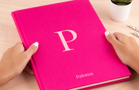 Libro de notas personalizable, A5, con Inicial
