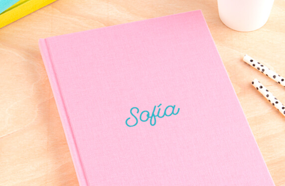 Libro de notas personalizable, A5, con Nombre