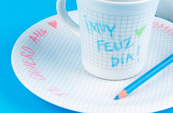 Set de vajilla para dejar notas por la mañana