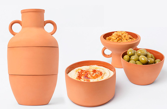 Set de cuencos con forma de ánfora