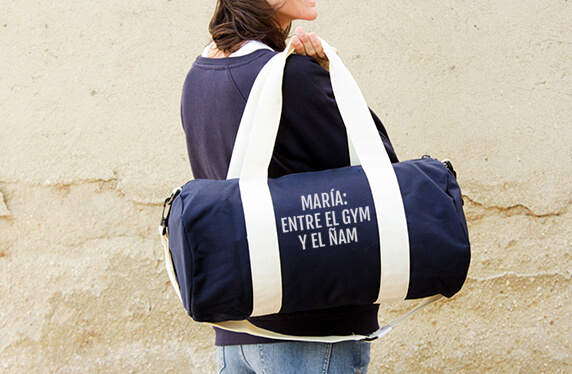 Bolsa de deporte personalizada con frase
