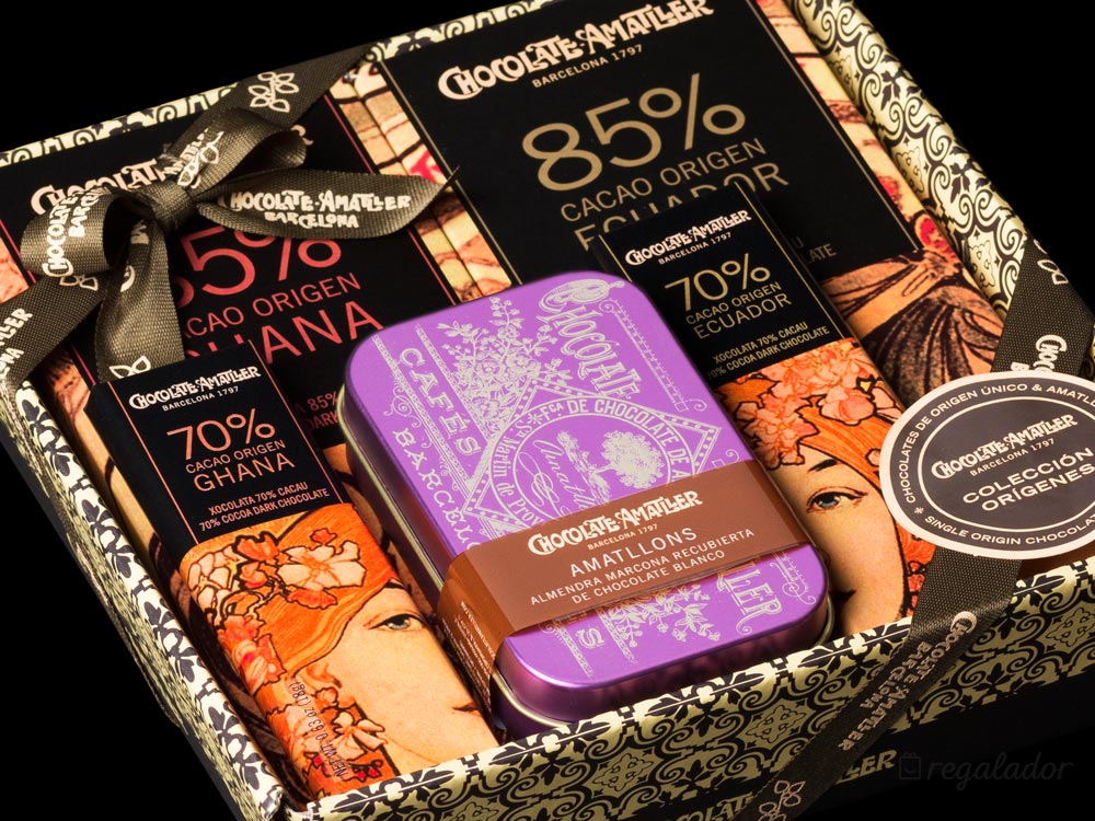 Cestas surtidas de chocolate Amatller