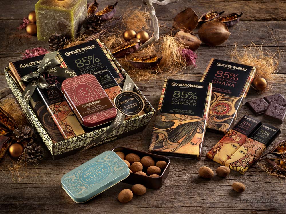 Cestas surtidas de chocolate Amatller