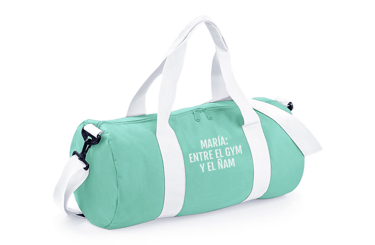 Bolsa de deporte personalizada con frase