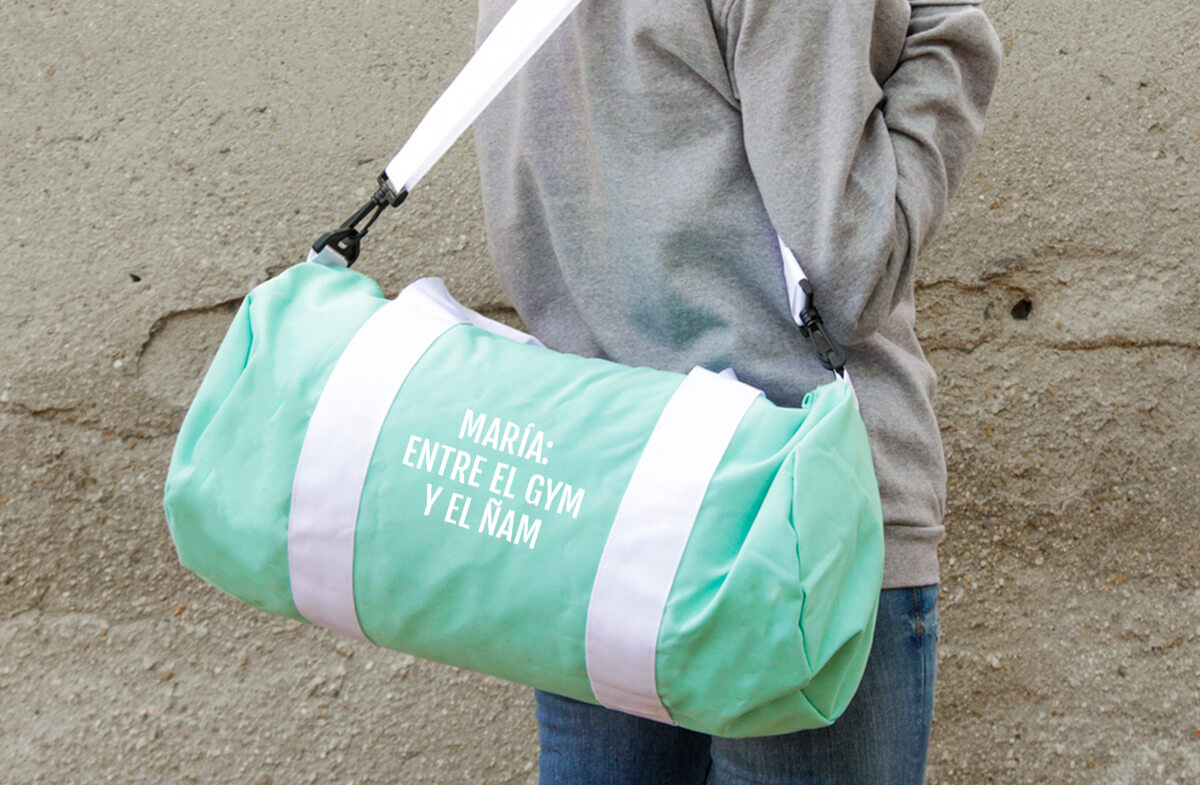 Bolsa de deporte personalizada con frase