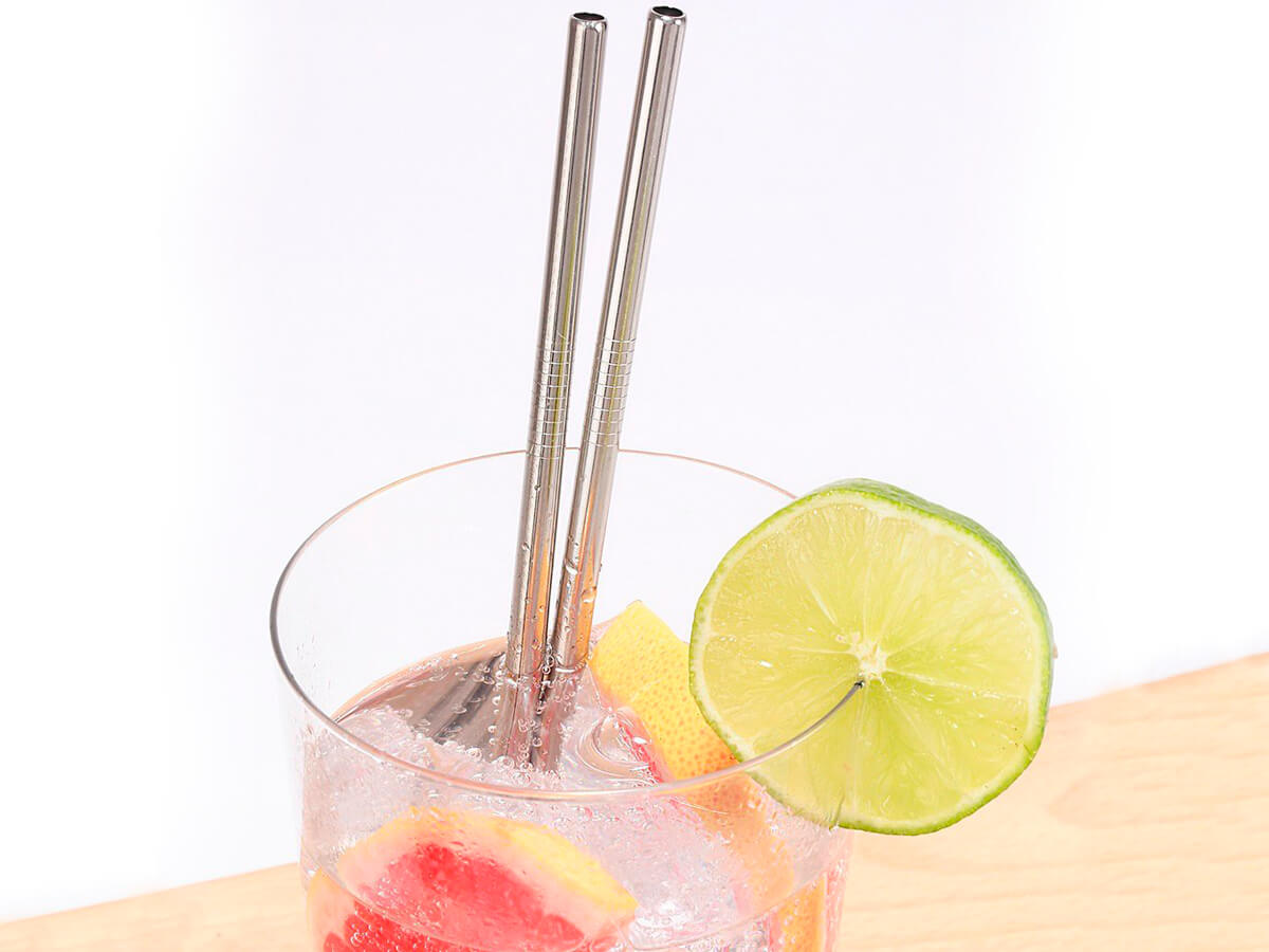 Set de 10 pajitas de acero, para cuidar el planeta