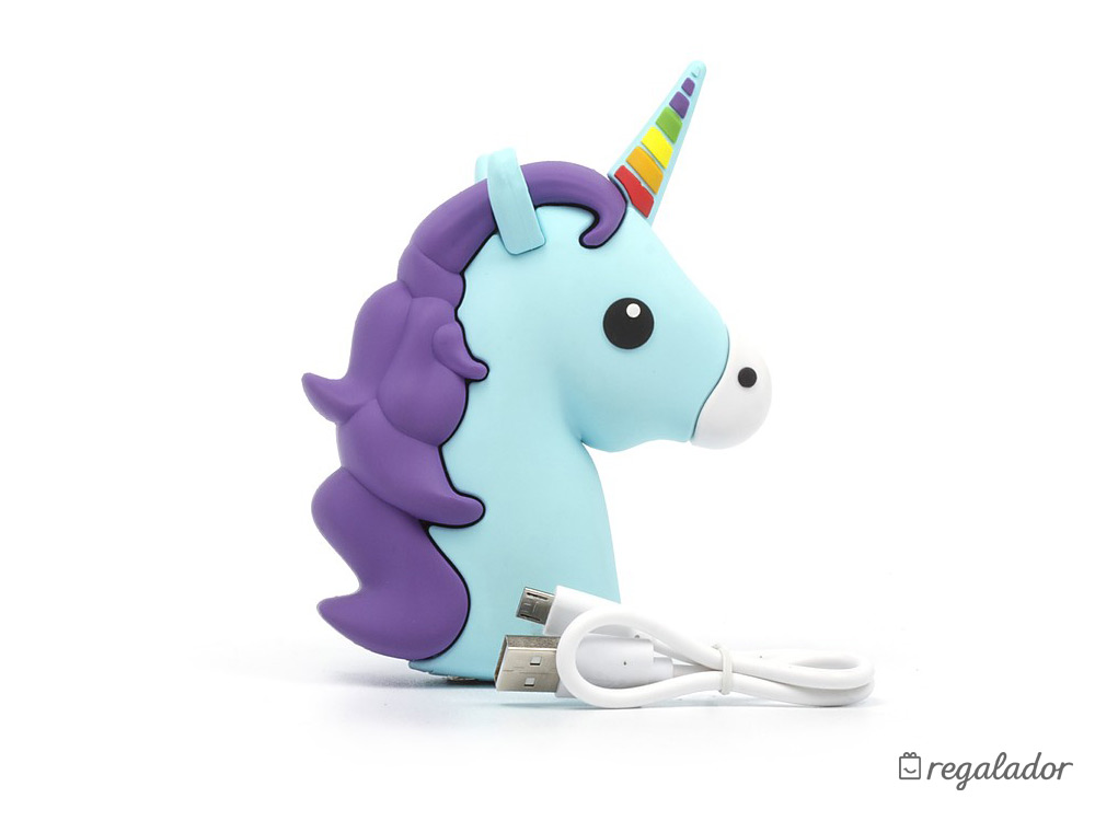 Batería portátil con forma de unicornio