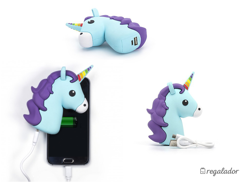 Batería portátil con forma de unicornio