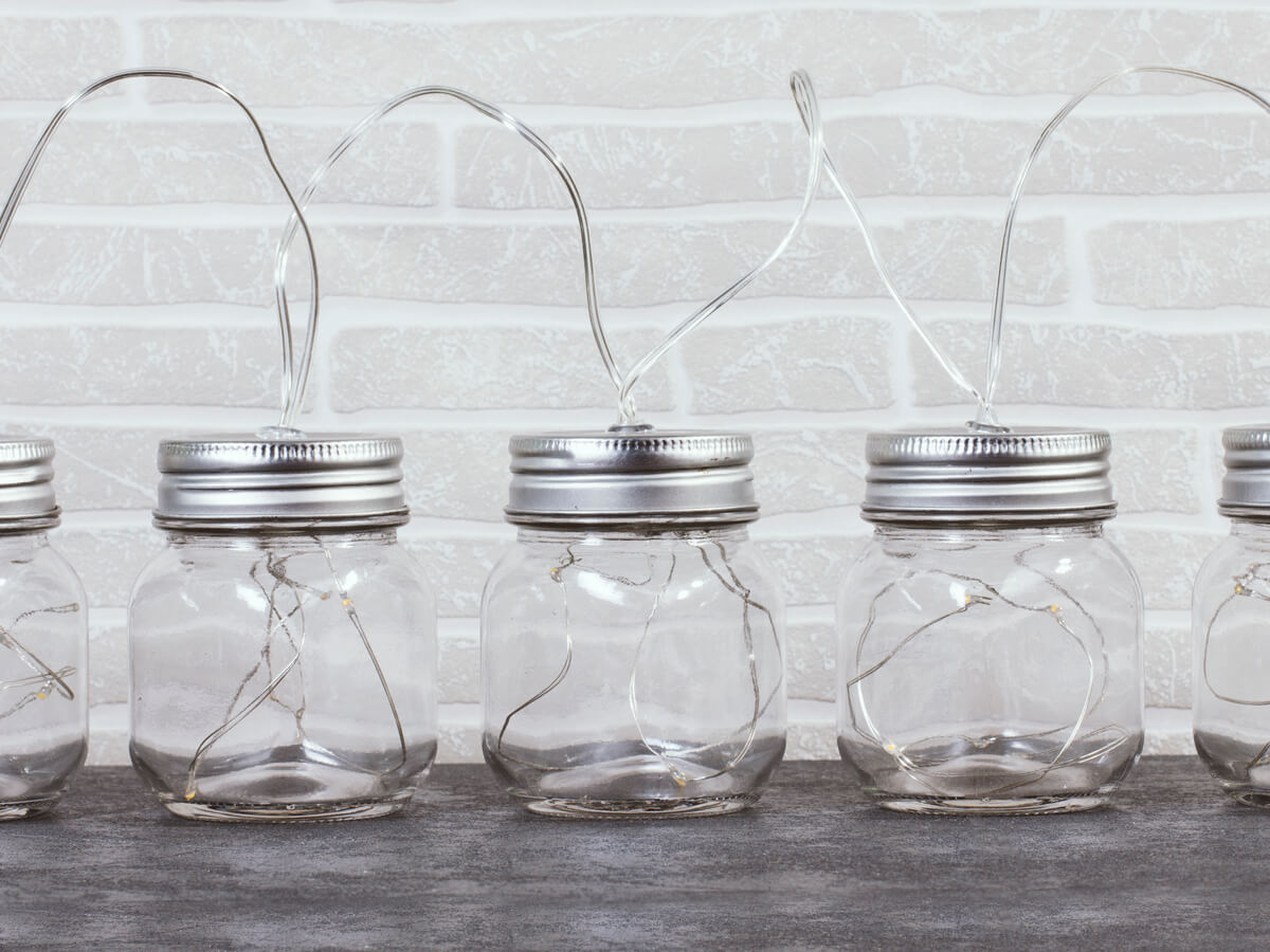 Set de tarros con luz