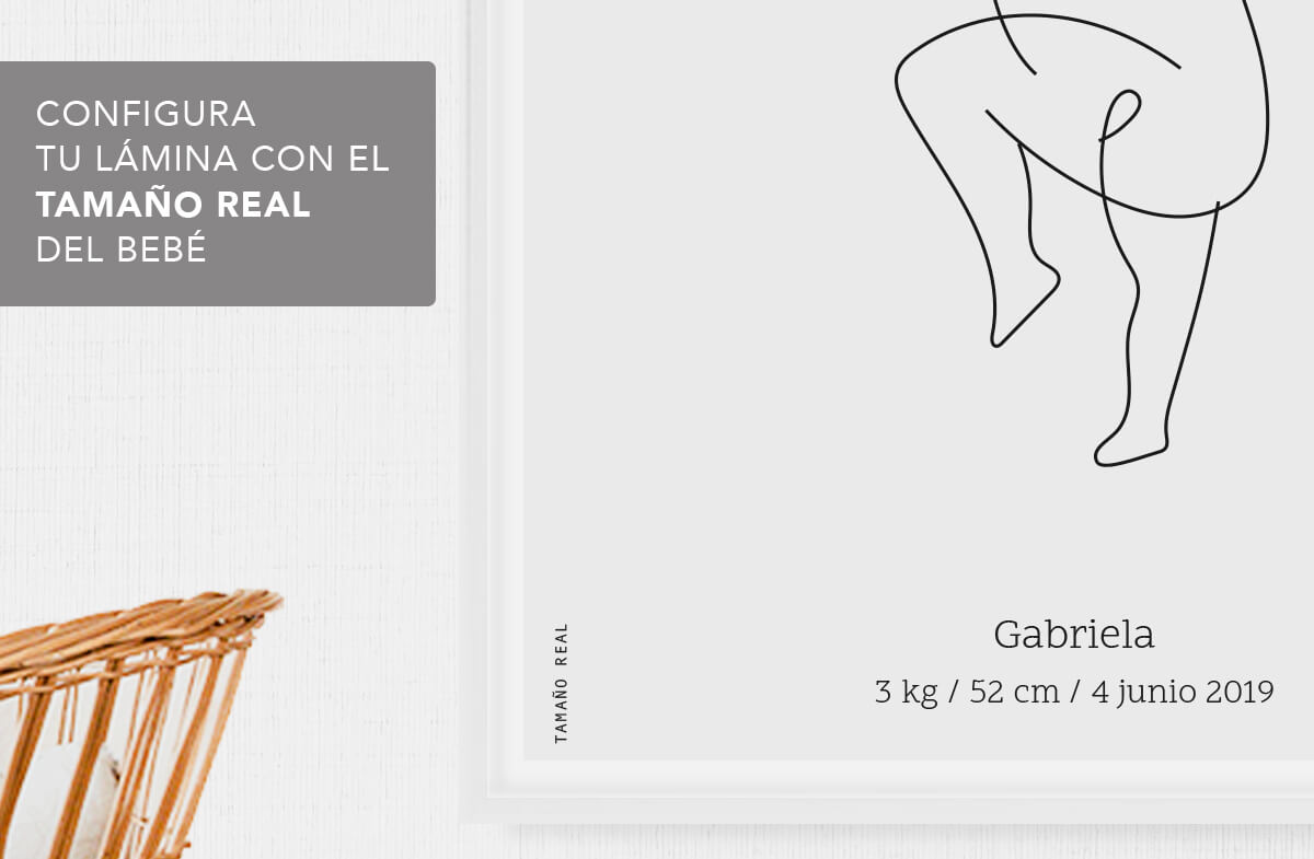 Lámina personalizada de tu bebé a tamaño real