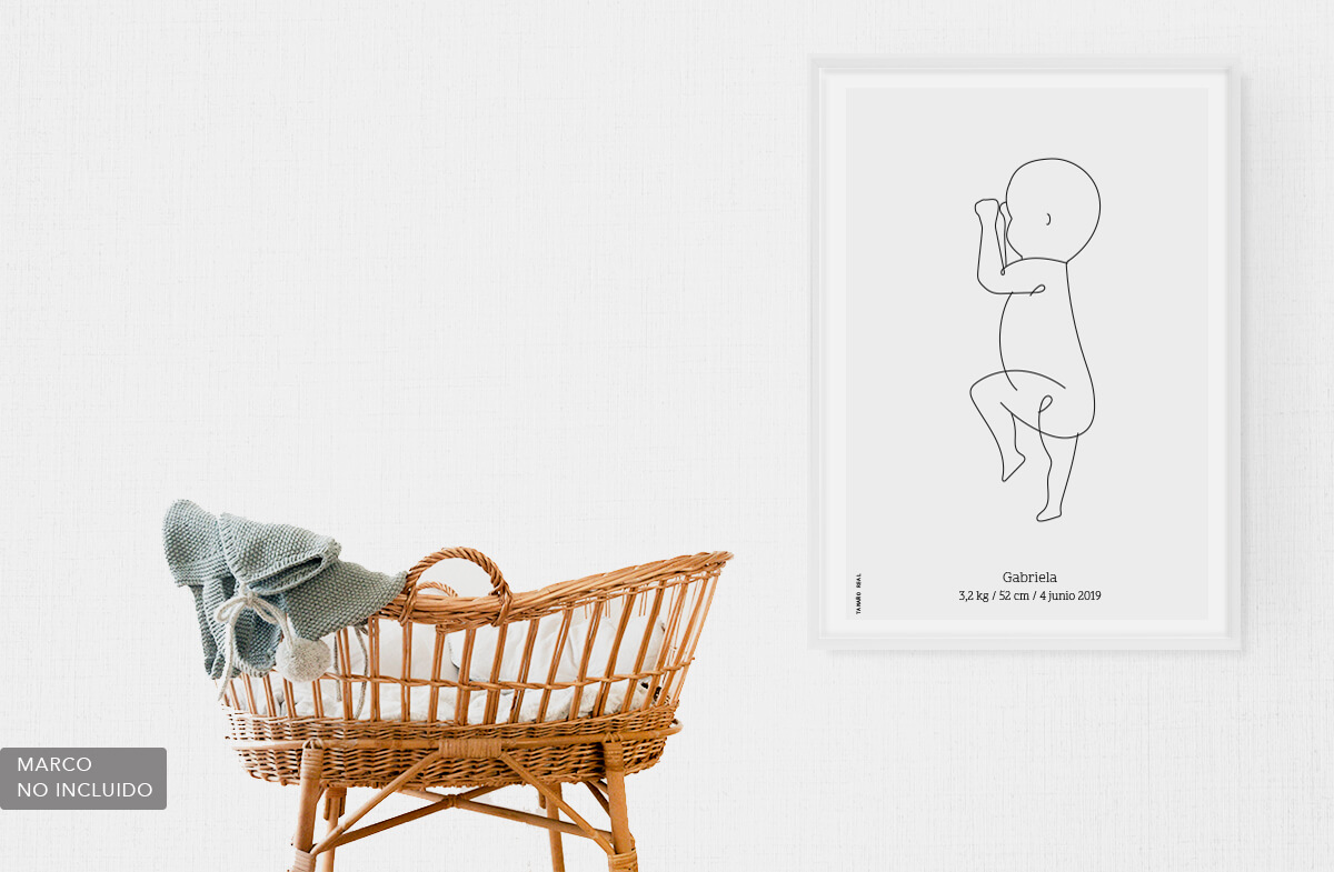 Lámina personalizada de tu bebé a tamaño real