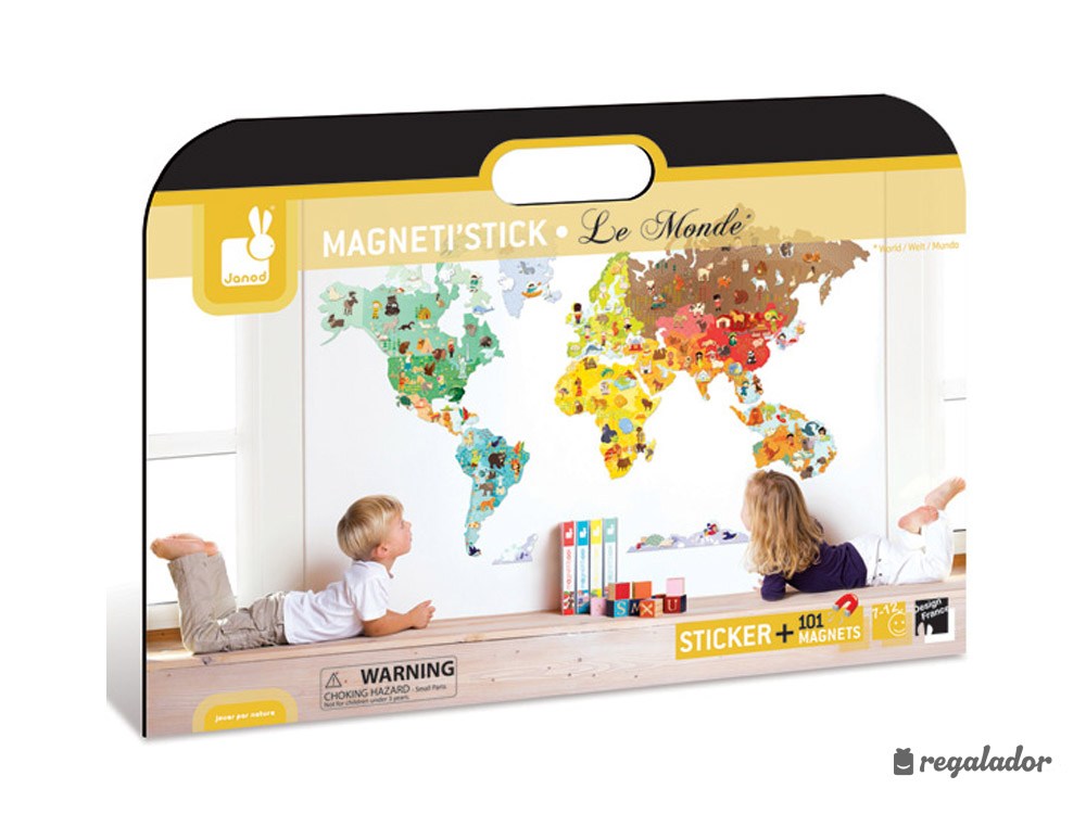 Mural imantado del mundo para conocer los animales