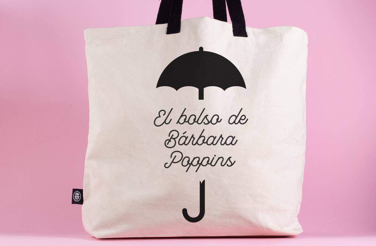 Maxibolso personalizado con el paraguas de la Srta Poppins