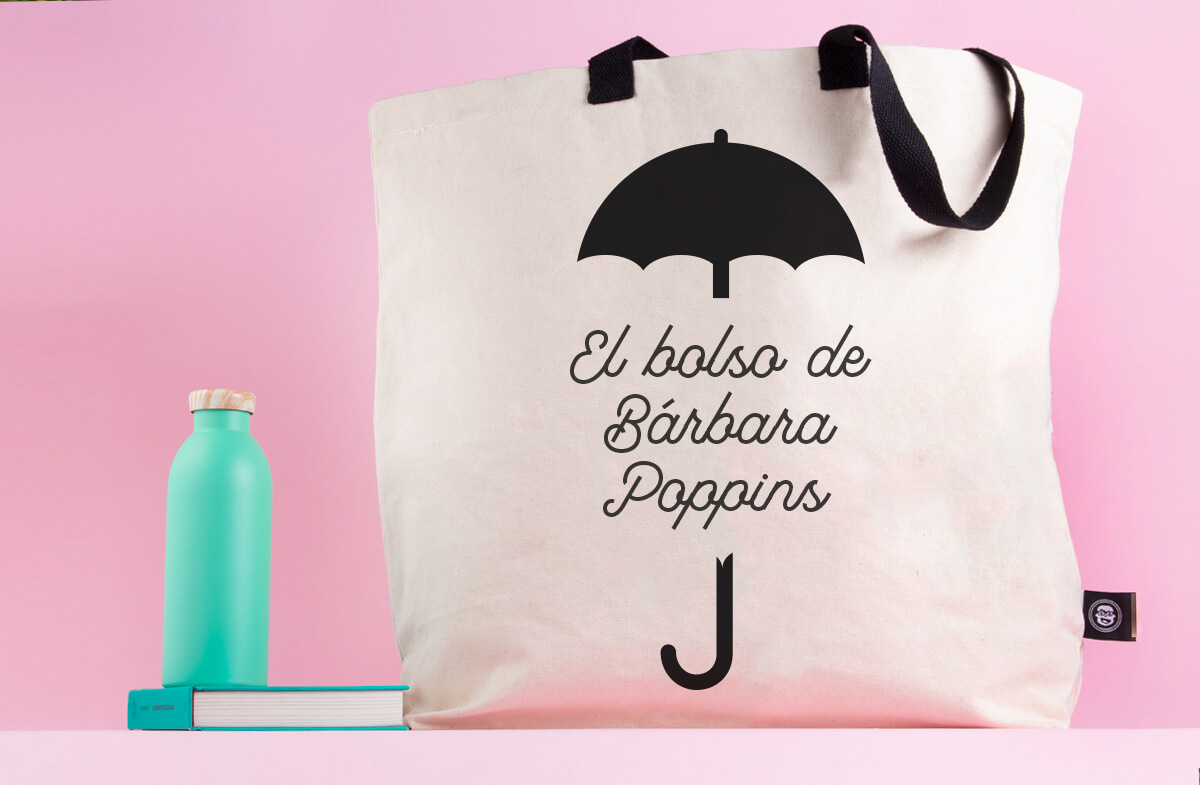 Maxibolso personalizado con el paraguas de la Srta Poppins
