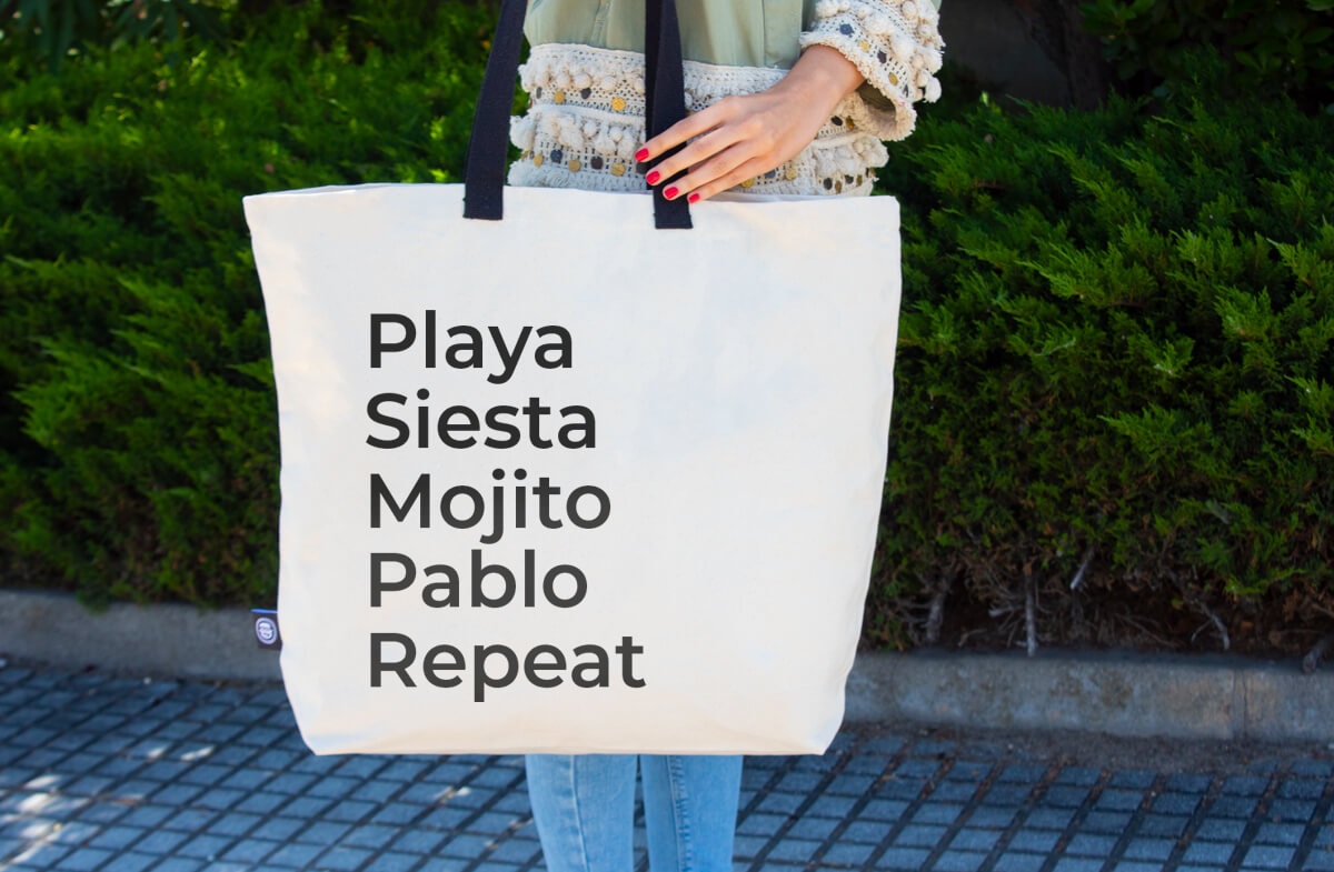 Maxibolso personalizado con texto