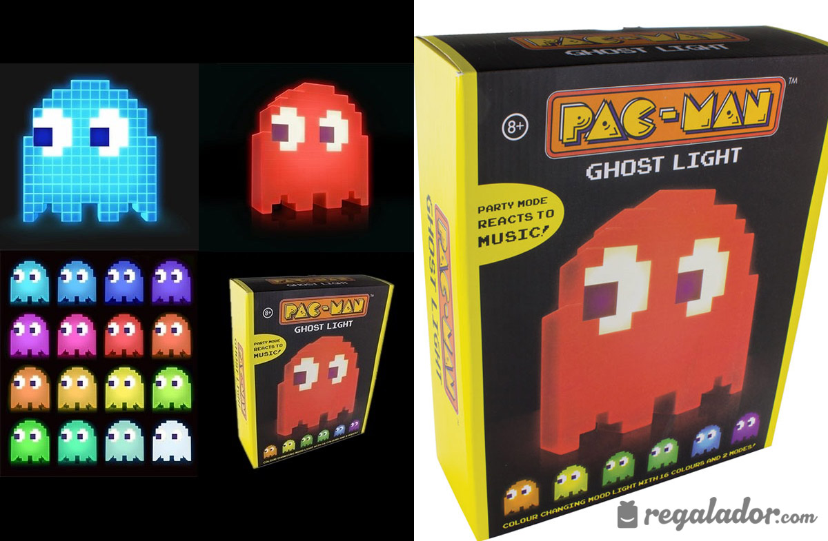 Lampada Ghostbusters Luce Ghost Pac-Man Cambia Colore Con Musica Retro Gamer Alimentazione Usb 310405