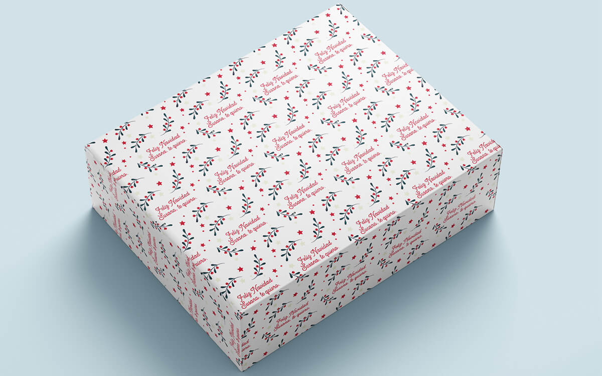 Papel De Regalo Personalizado Feliz Navidad 7302