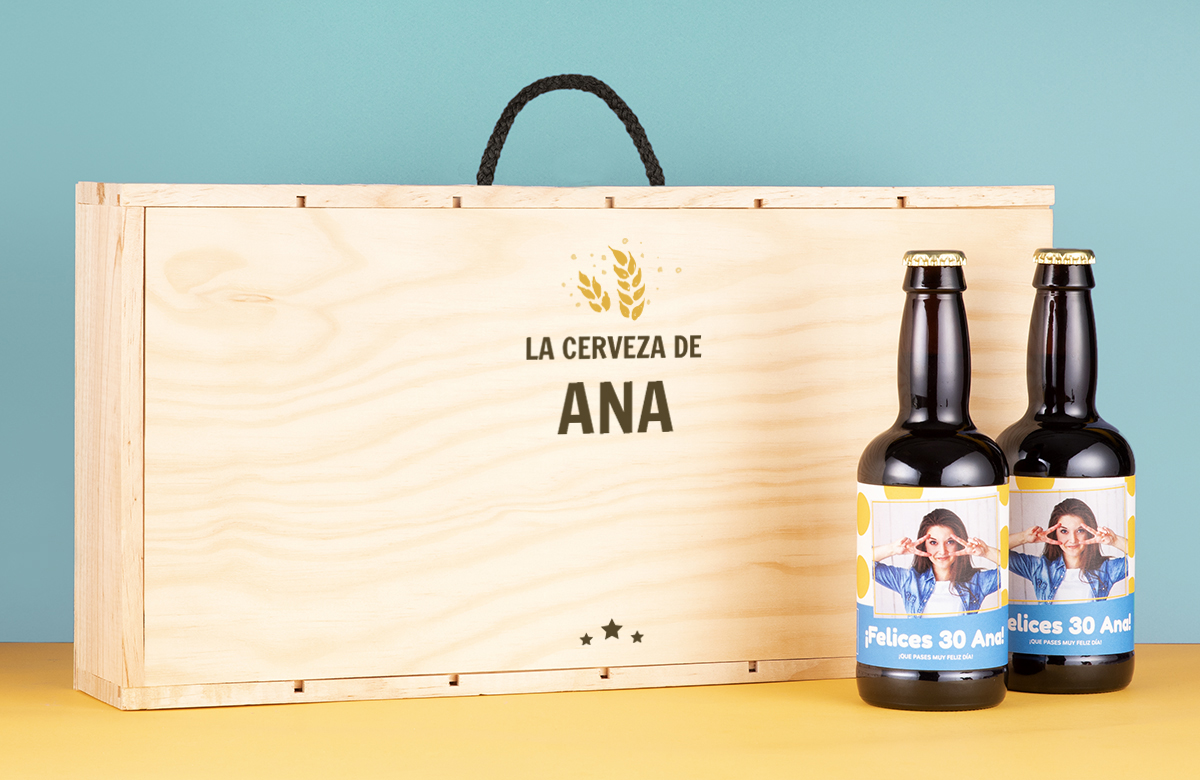 Pack de cerveza personalizada. Modelo Topos