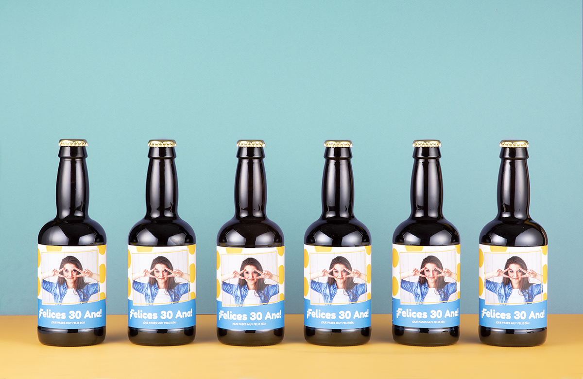 Pack de cerveza personalizada. Modelo Topos