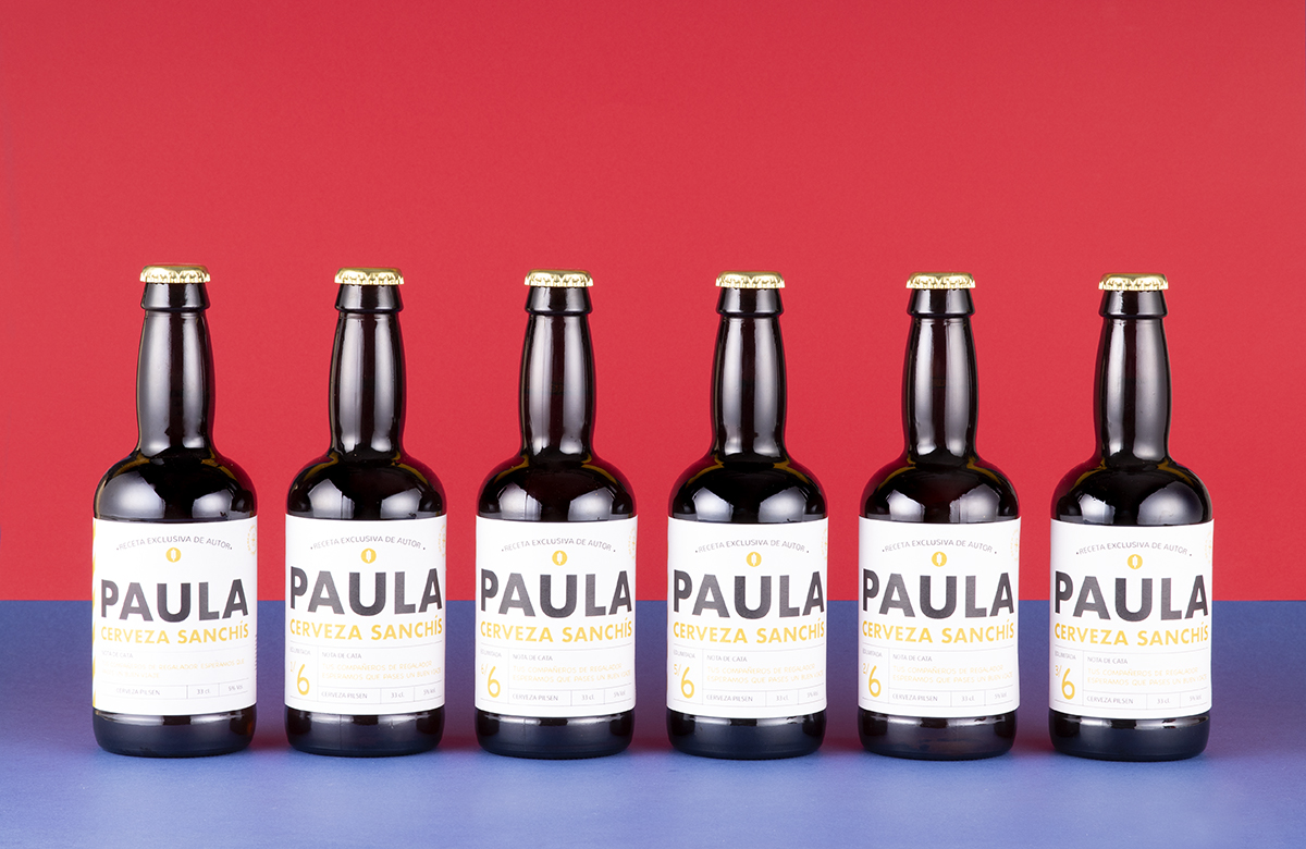 Pack de cerveza personalizada. Modelo Minimal